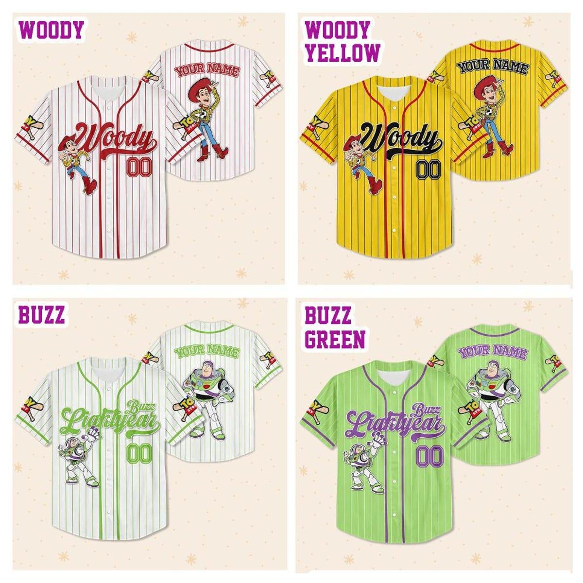 Custom Disney Toy Story Simple Collection Baseball Jersey 2