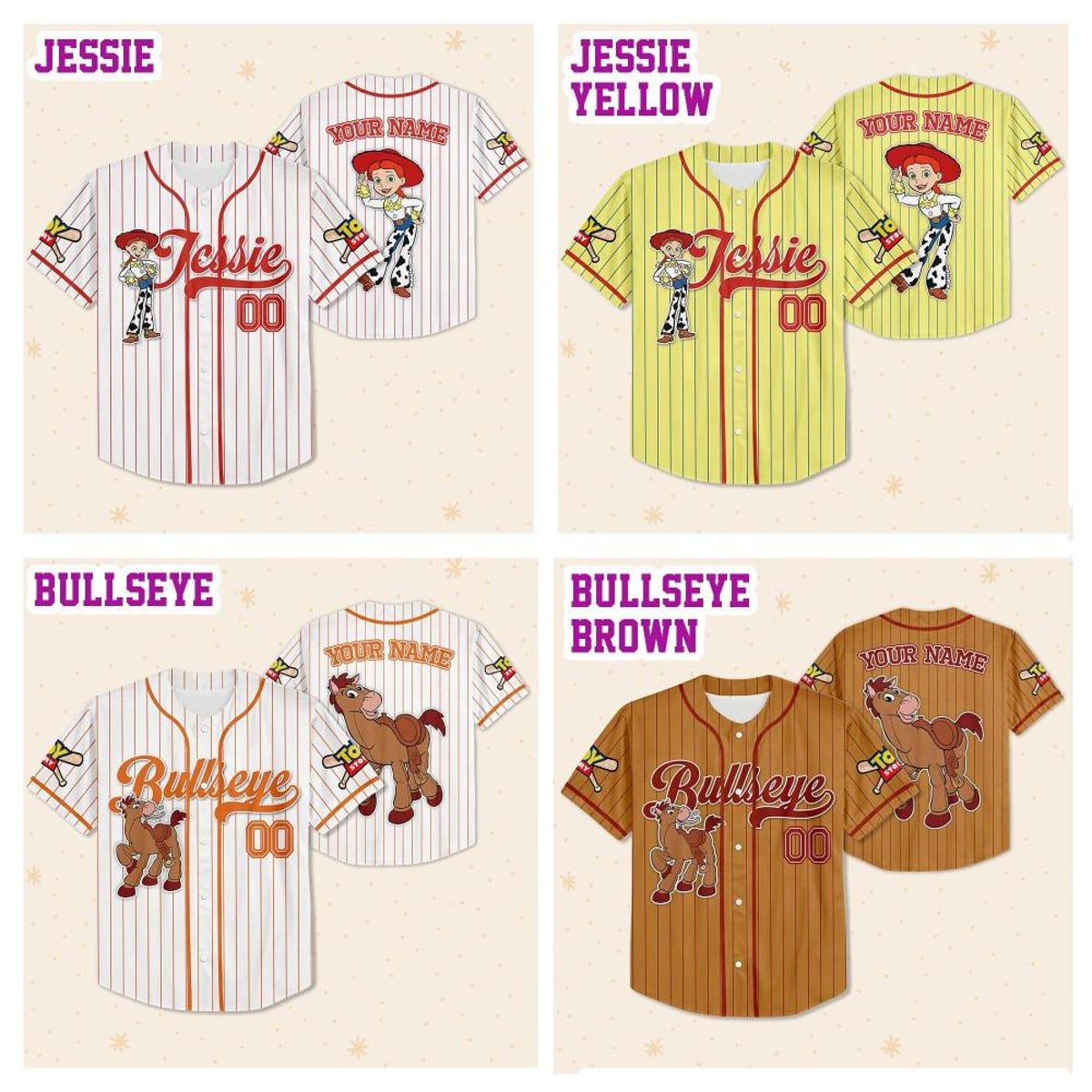 Custom Disney Toy Story Simple Collection Baseball Jersey 3