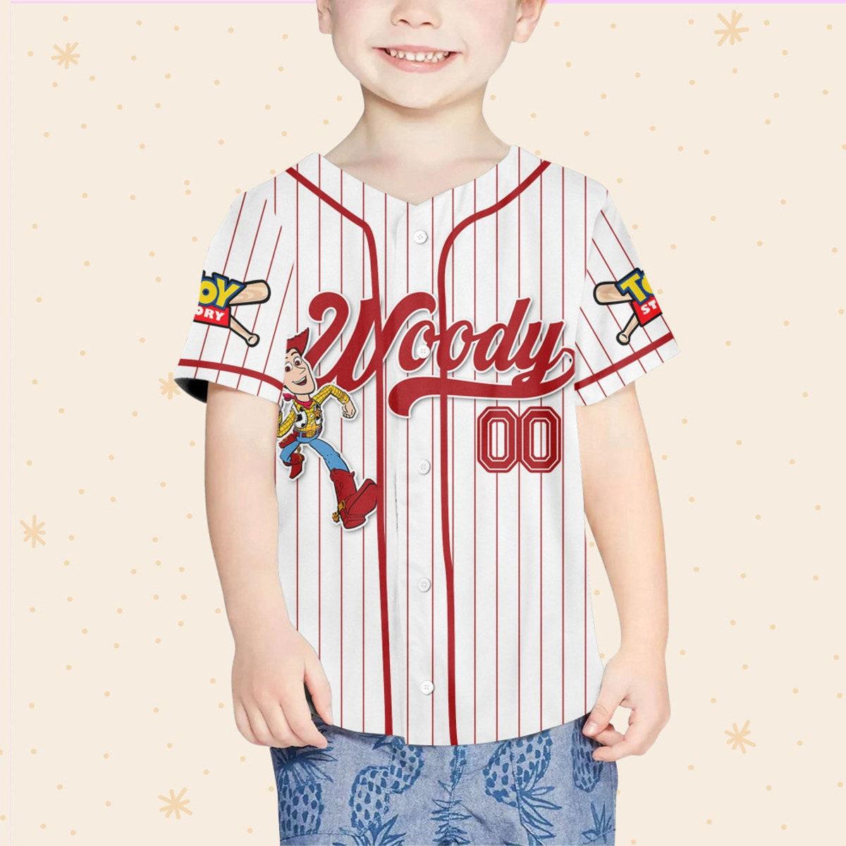 Custom Disney Toy Story Woody Baseball Jersey 4