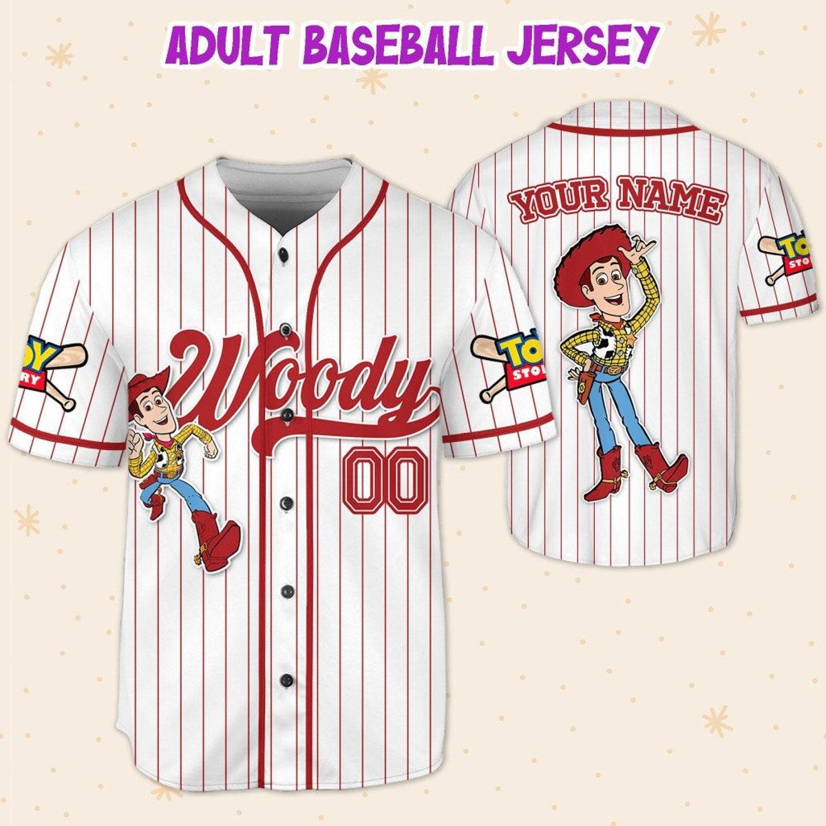 Custom Disney Toy Story Woody Baseball Jersey 5