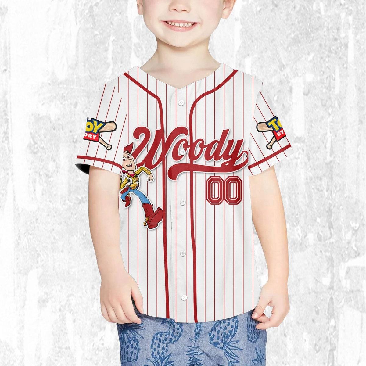 Custom Disney Toy Story Woody Sheriff Woody Buzz Lightyear Baseball Jersey 8