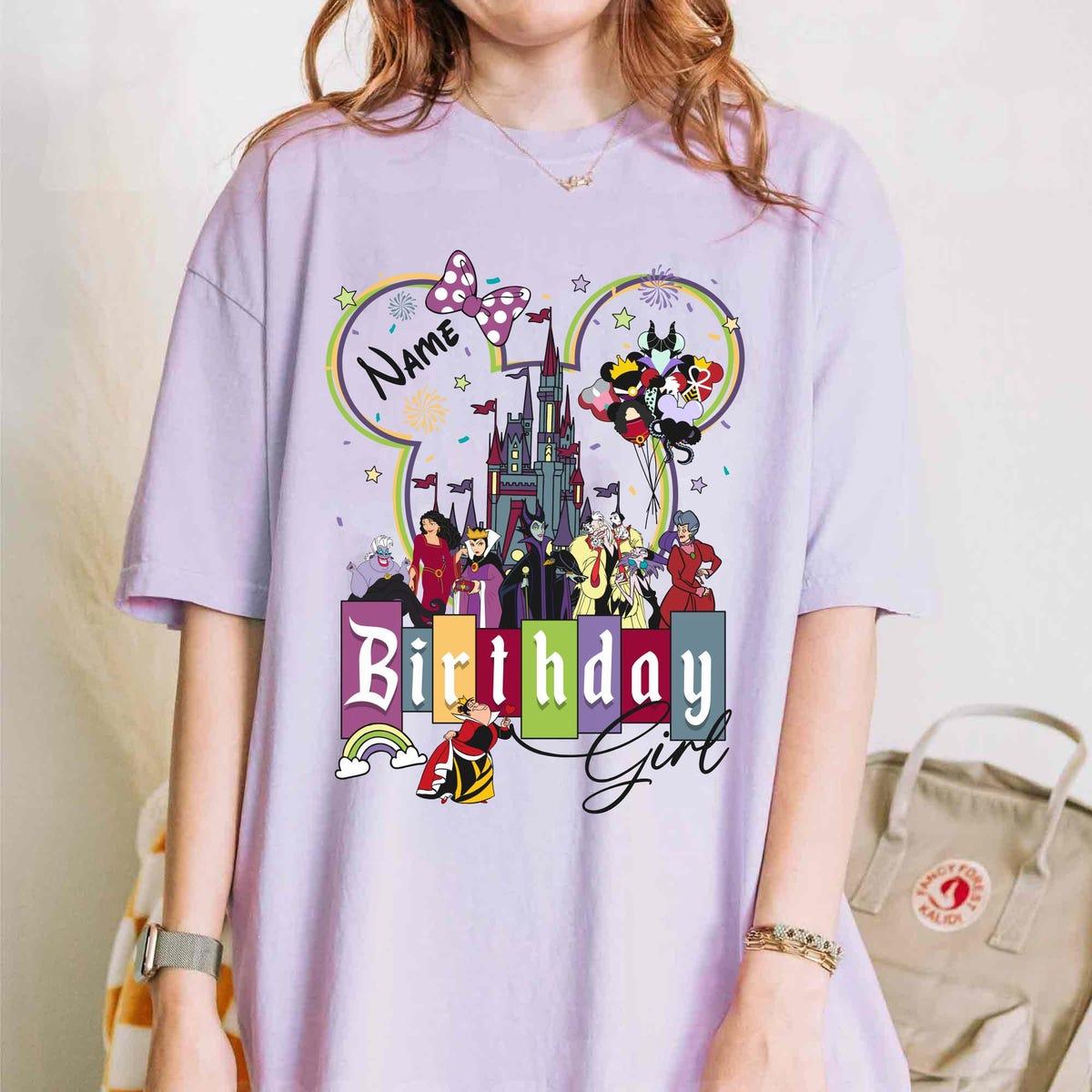 Custom Disney Villains Girl Personalized Birthday Name Shirt 1