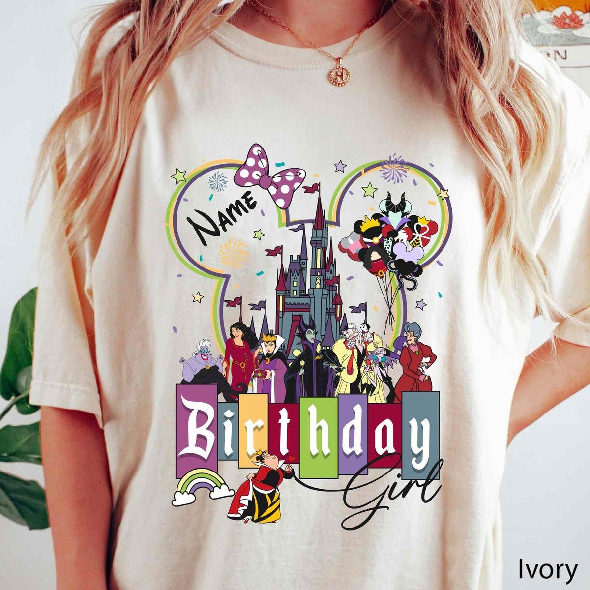 Custom Disney Villains Girl Personalized Birthday Name Shirt 2