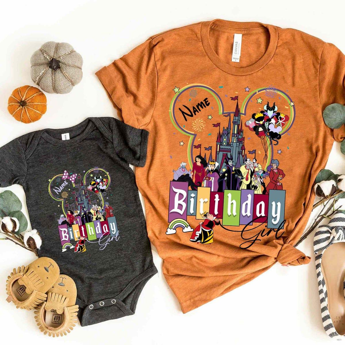 Custom Disney Villains Girl Personalized Birthday Name Shirt 3