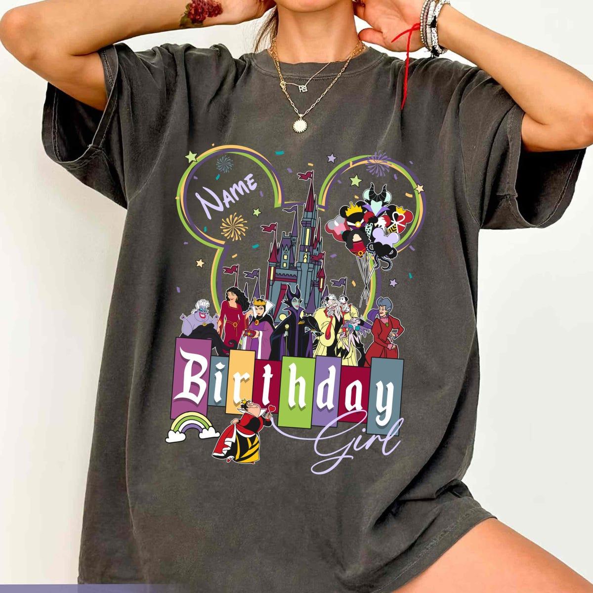 Custom Disney Villains Girl Personalized Birthday Name Shirt 4