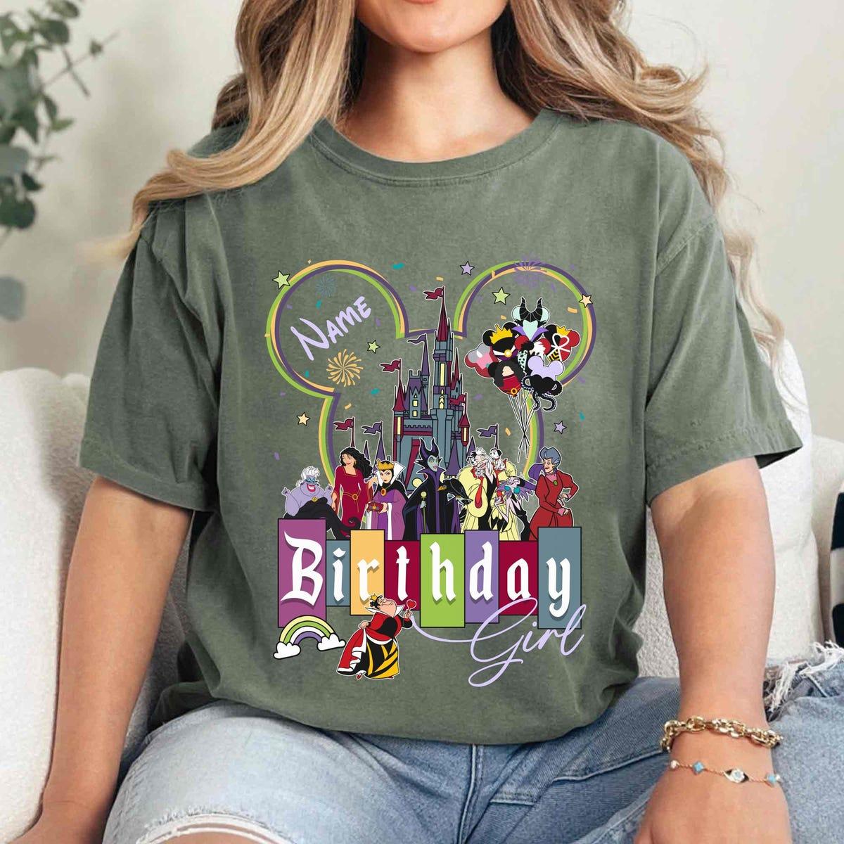 Custom Disney Villains Girl Personalized Birthday Name Shirt 5