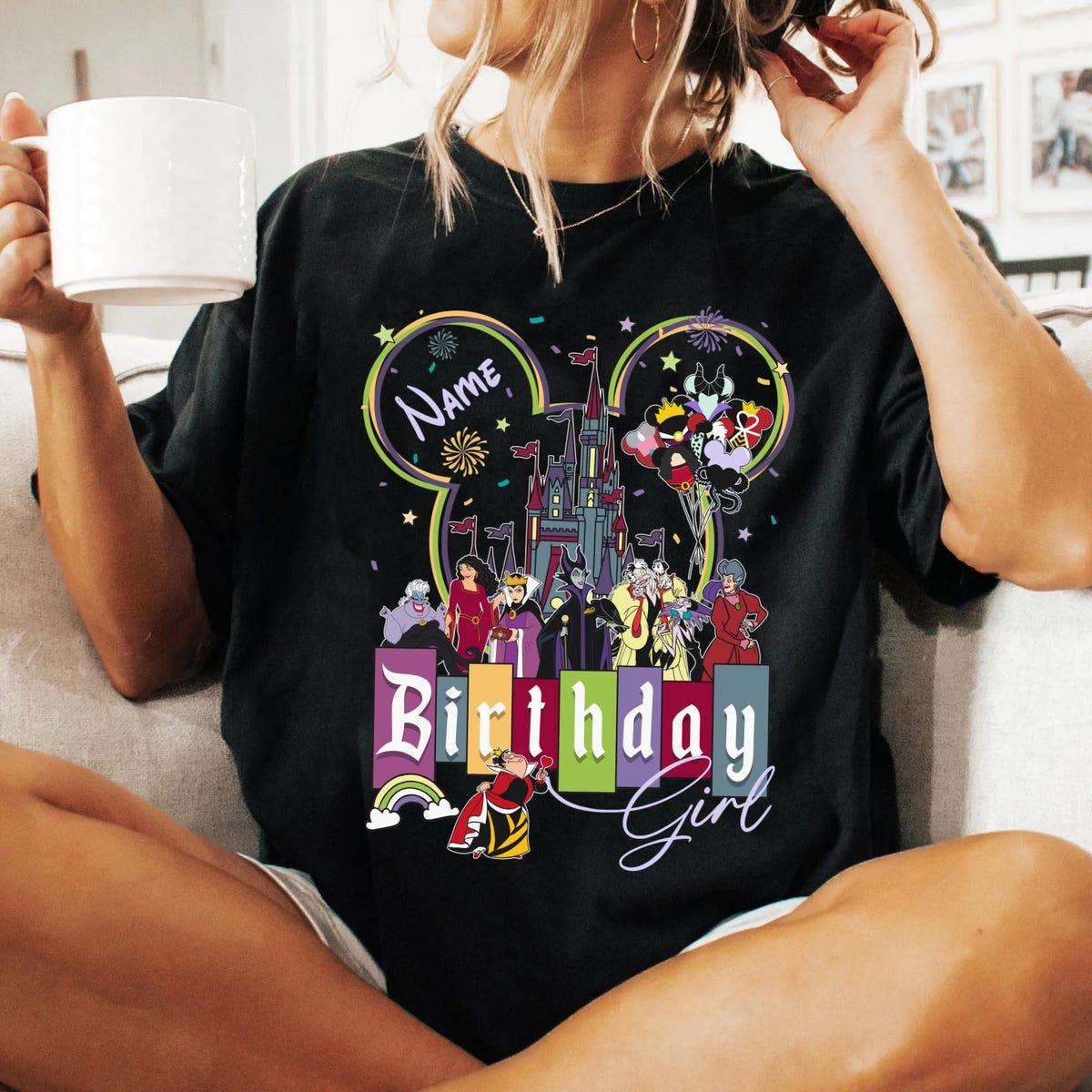 Custom Disney Villains Girl Personalized Birthday Name Shirt 6