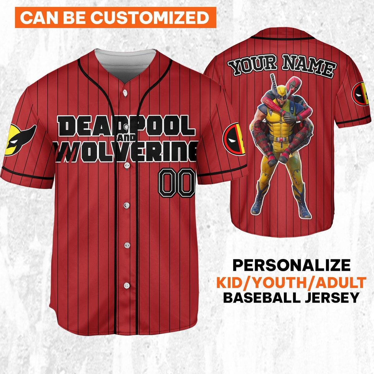 Custom Disney W And D Friendship Deadpool Baseball Jersey 1