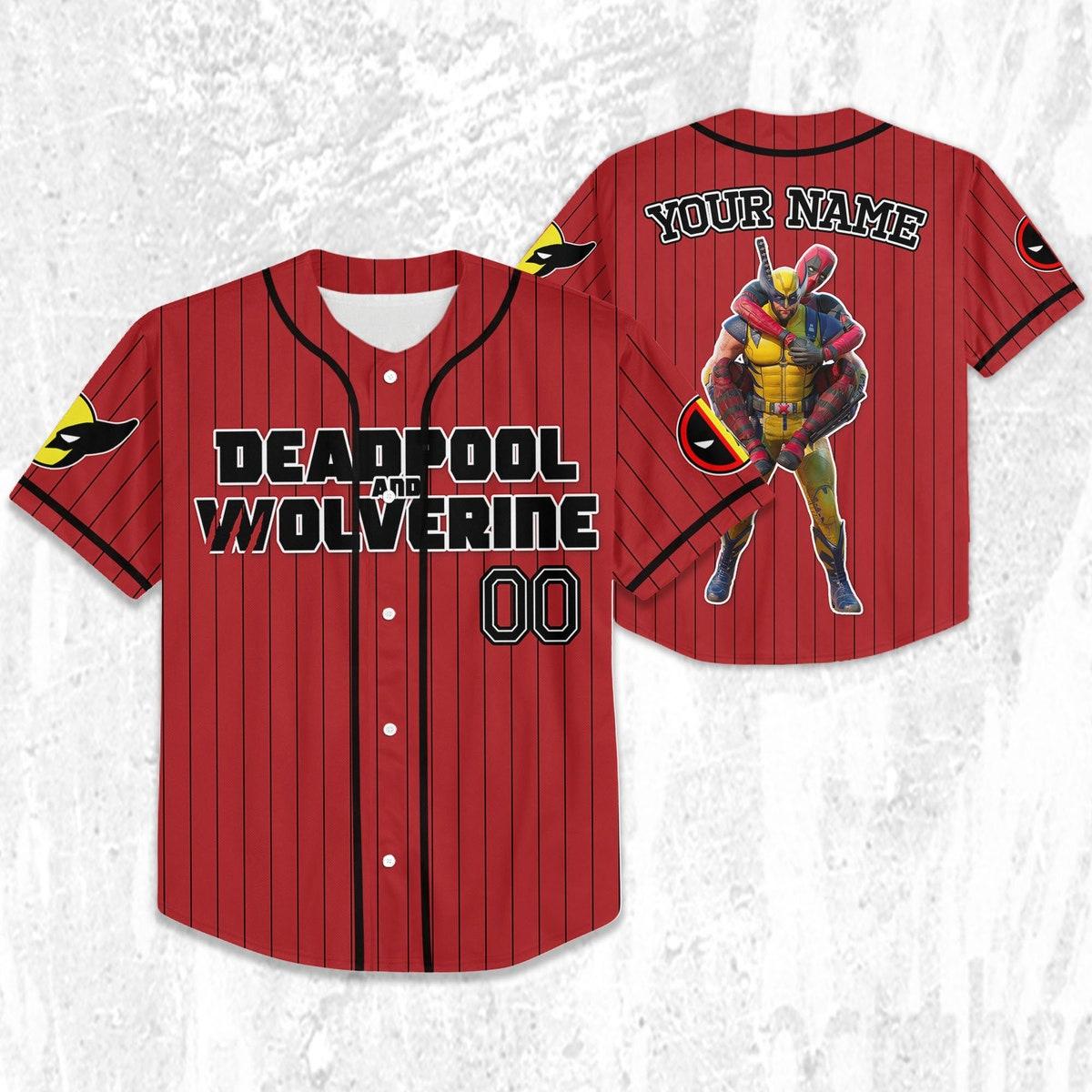 Custom Disney W And D Friendship Deadpool Baseball Jersey 2