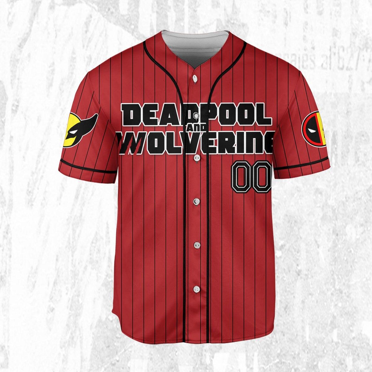 Custom Disney W And D Friendship Deadpool Baseball Jersey 3