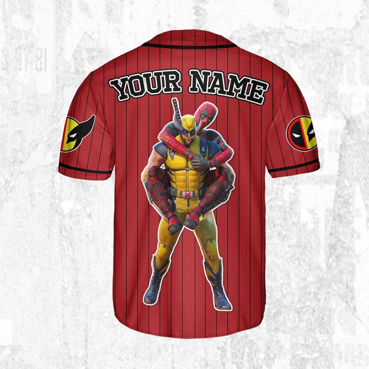 Custom Disney W And D Friendship Deadpool Baseball Jersey 4