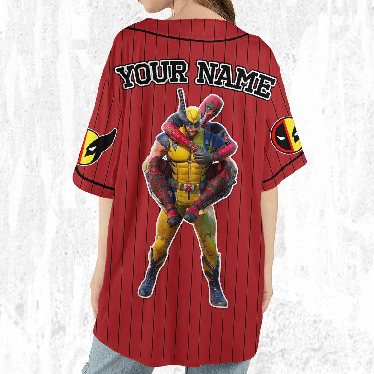 Custom Disney W And D Friendship Deadpool Baseball Jersey 6