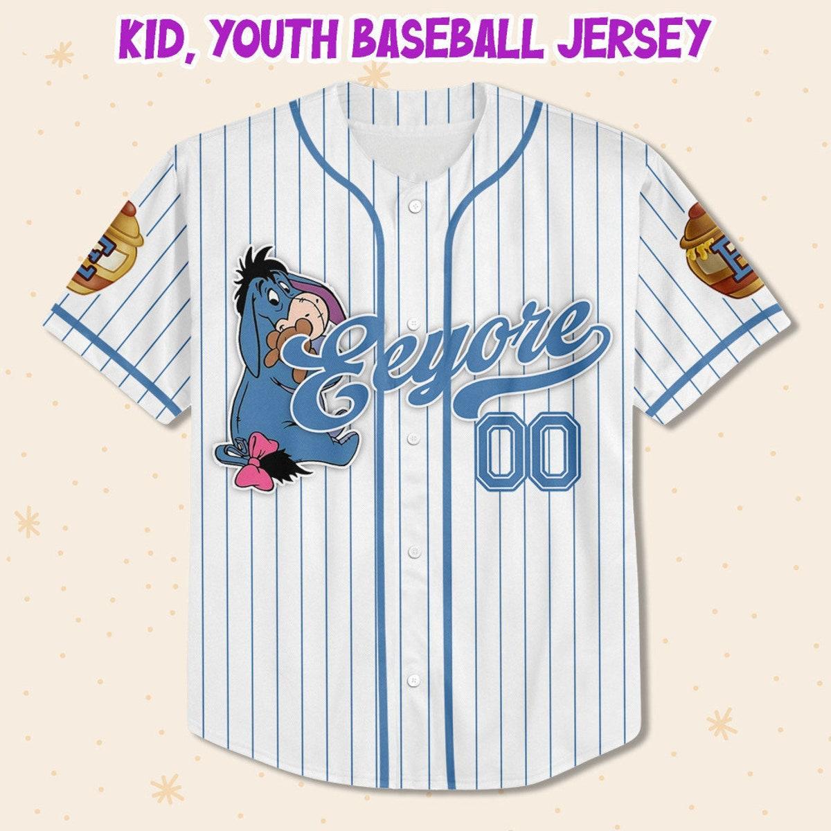 Custom Disney Winnie The Pooh Eeyore Baseball Jersey 2