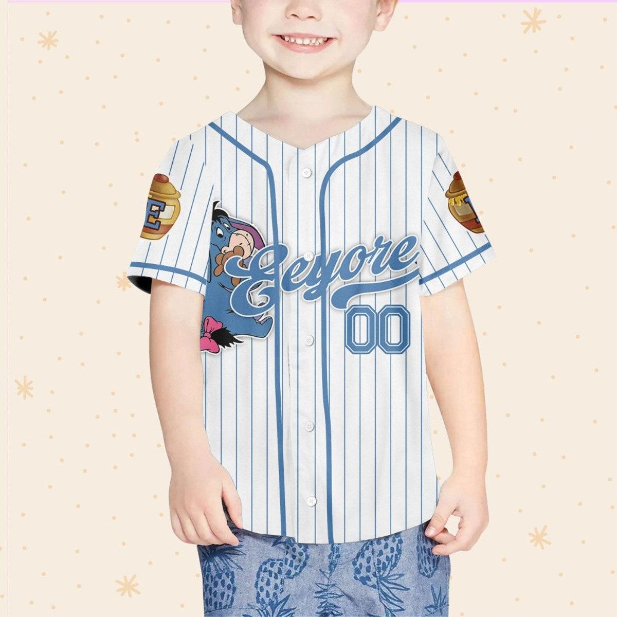 Custom Disney Winnie The Pooh Eeyore Baseball Jersey 4