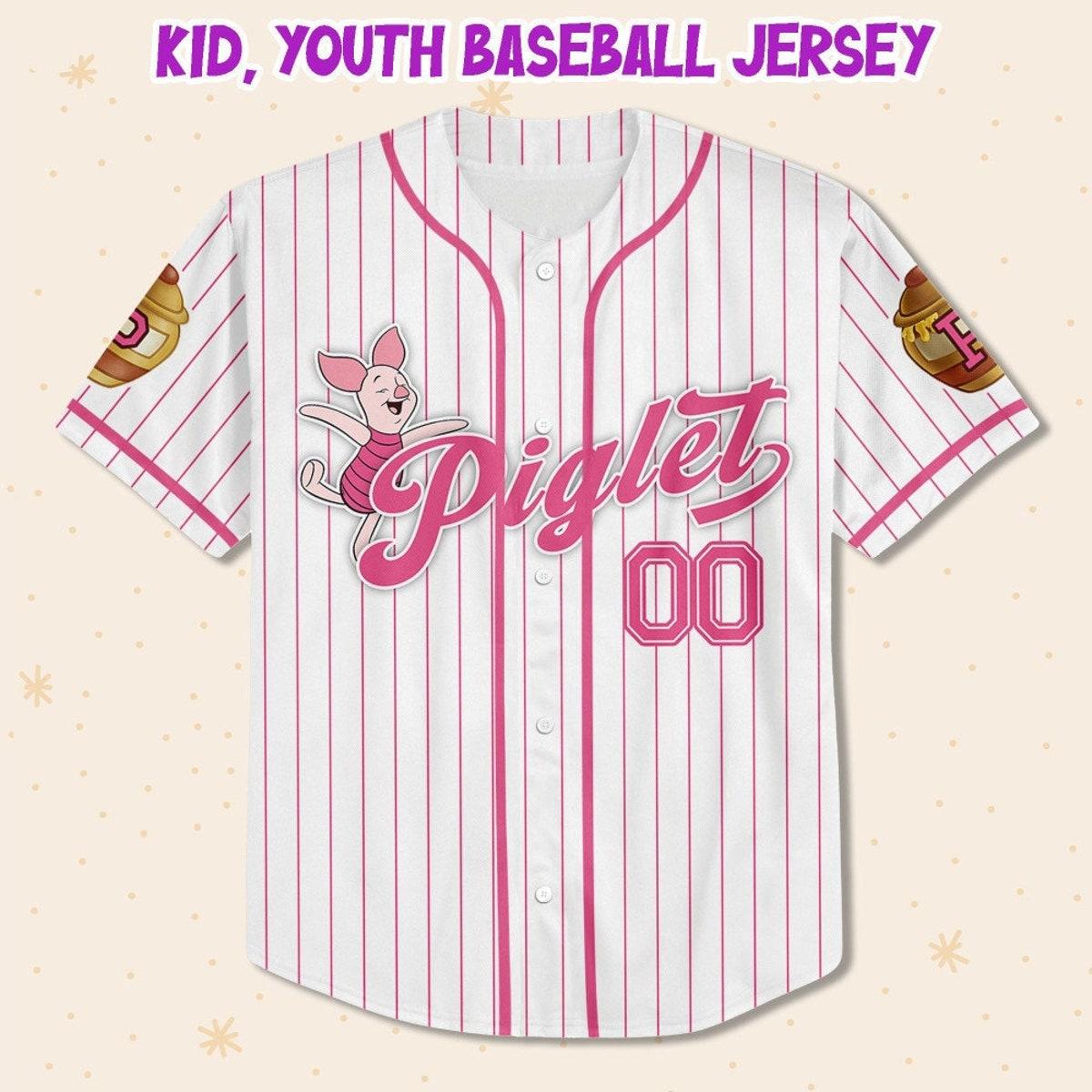 Custom Disney Winnie The Pooh Piglet Baseball Jersey 2