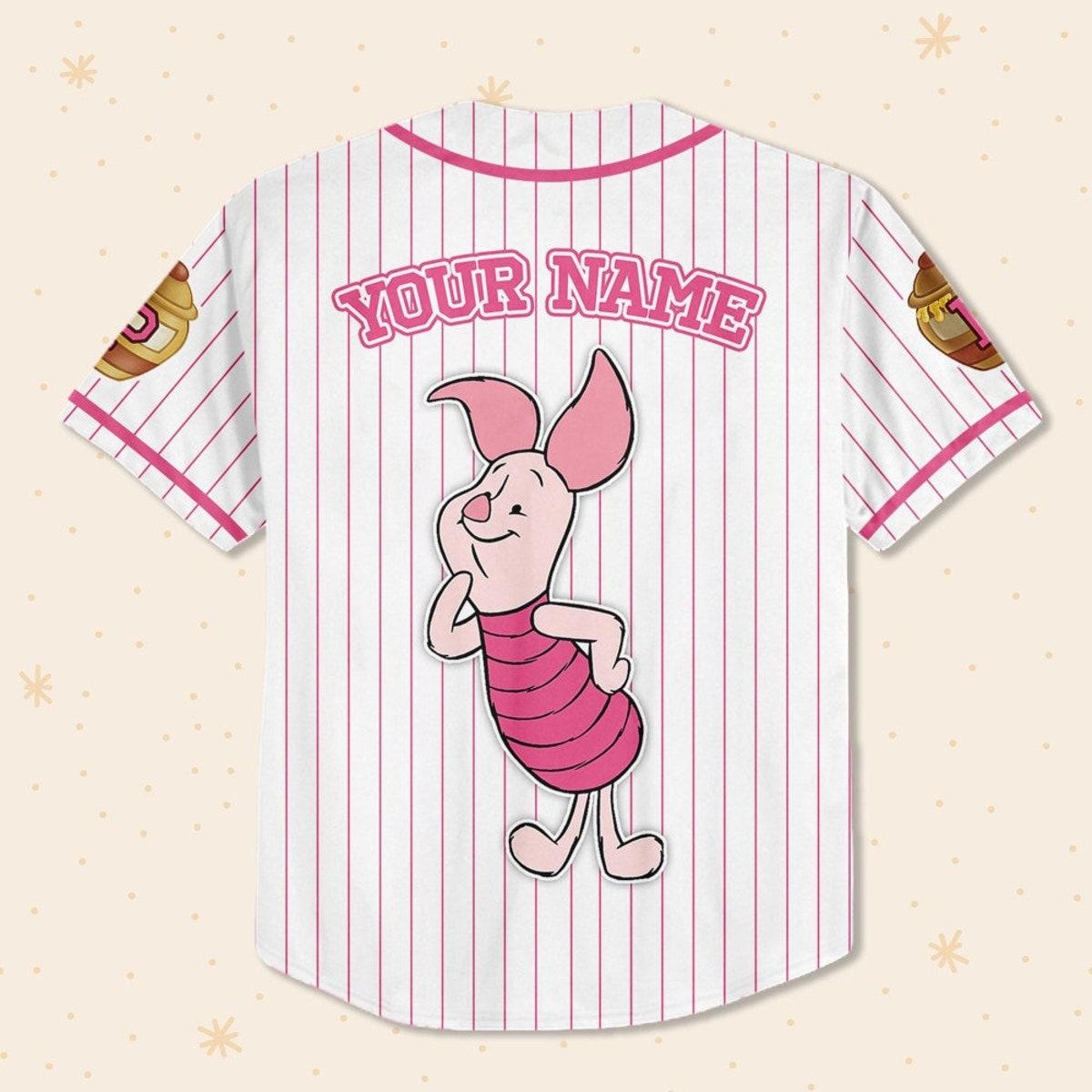 Custom Disney Winnie The Pooh Piglet Baseball Jersey 3