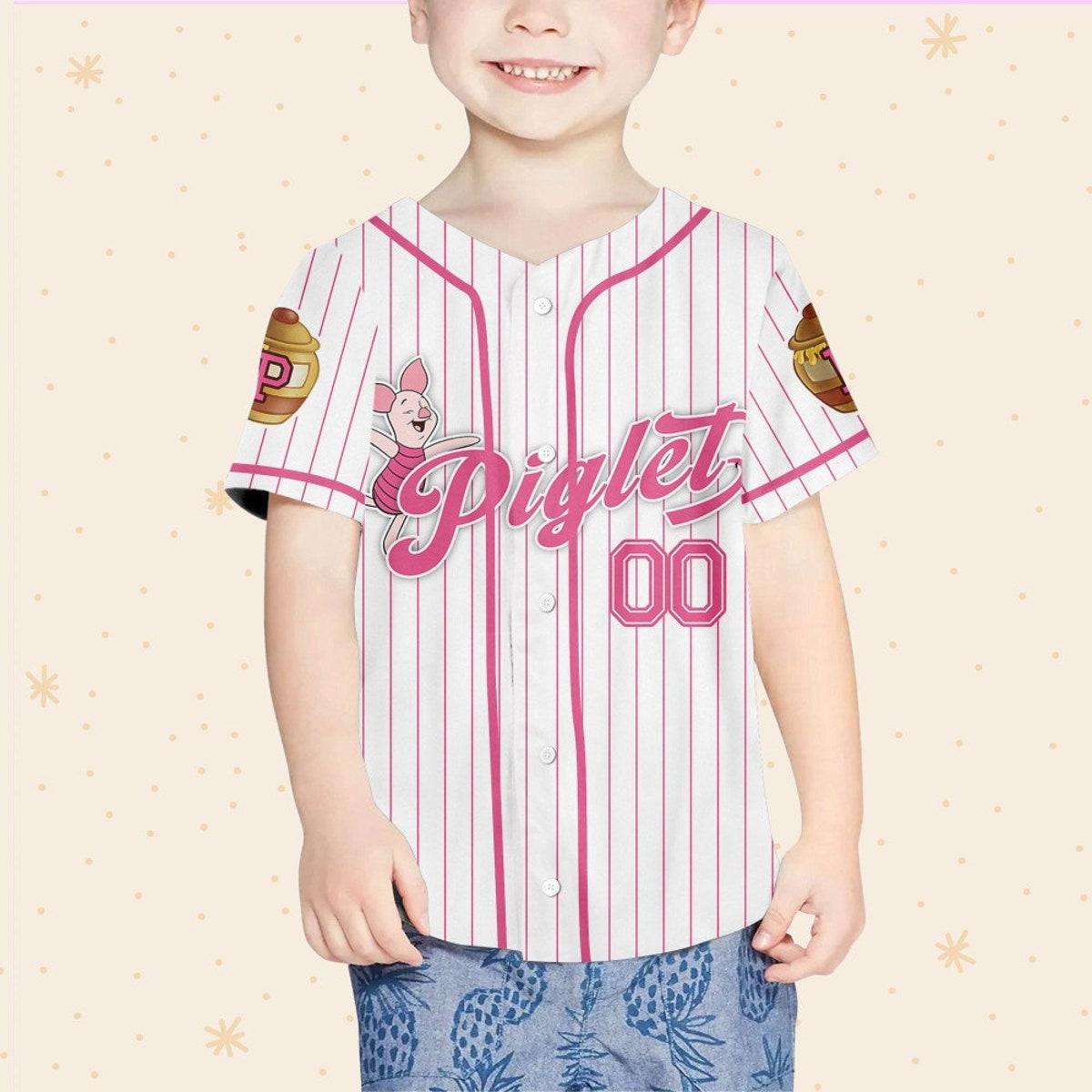 Custom Disney Winnie The Pooh Piglet Baseball Jersey 4