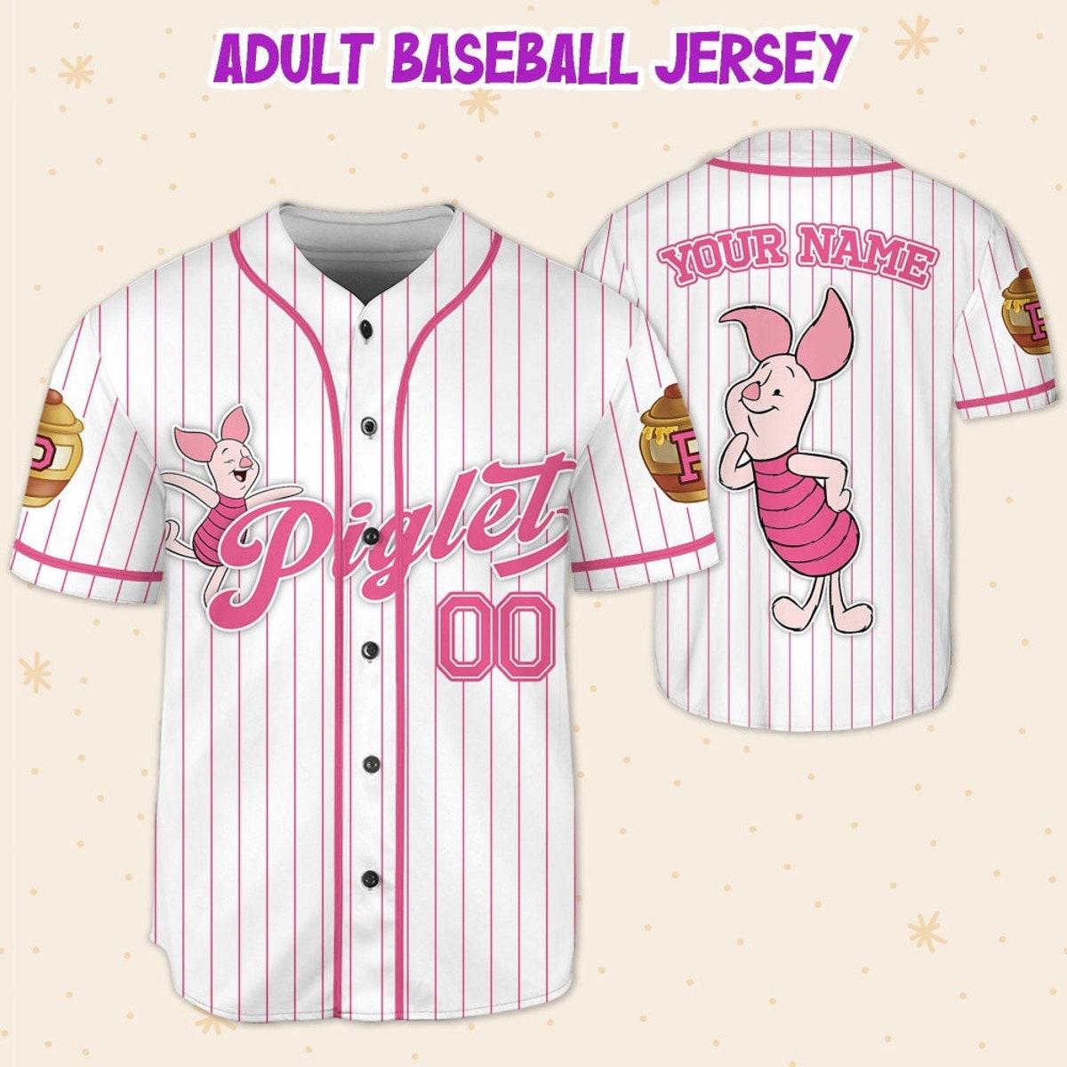 Custom Disney Winnie The Pooh Piglet Baseball Jersey 5