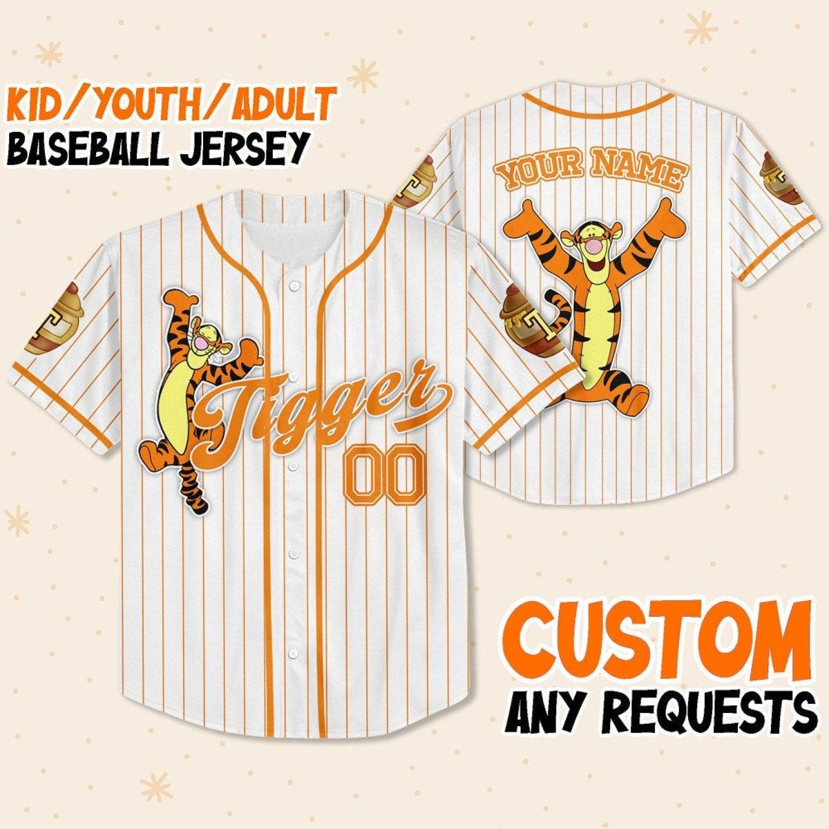 Custom Disney Winnie The Pooh Tigger Baseball Custom Disney Jersey 1