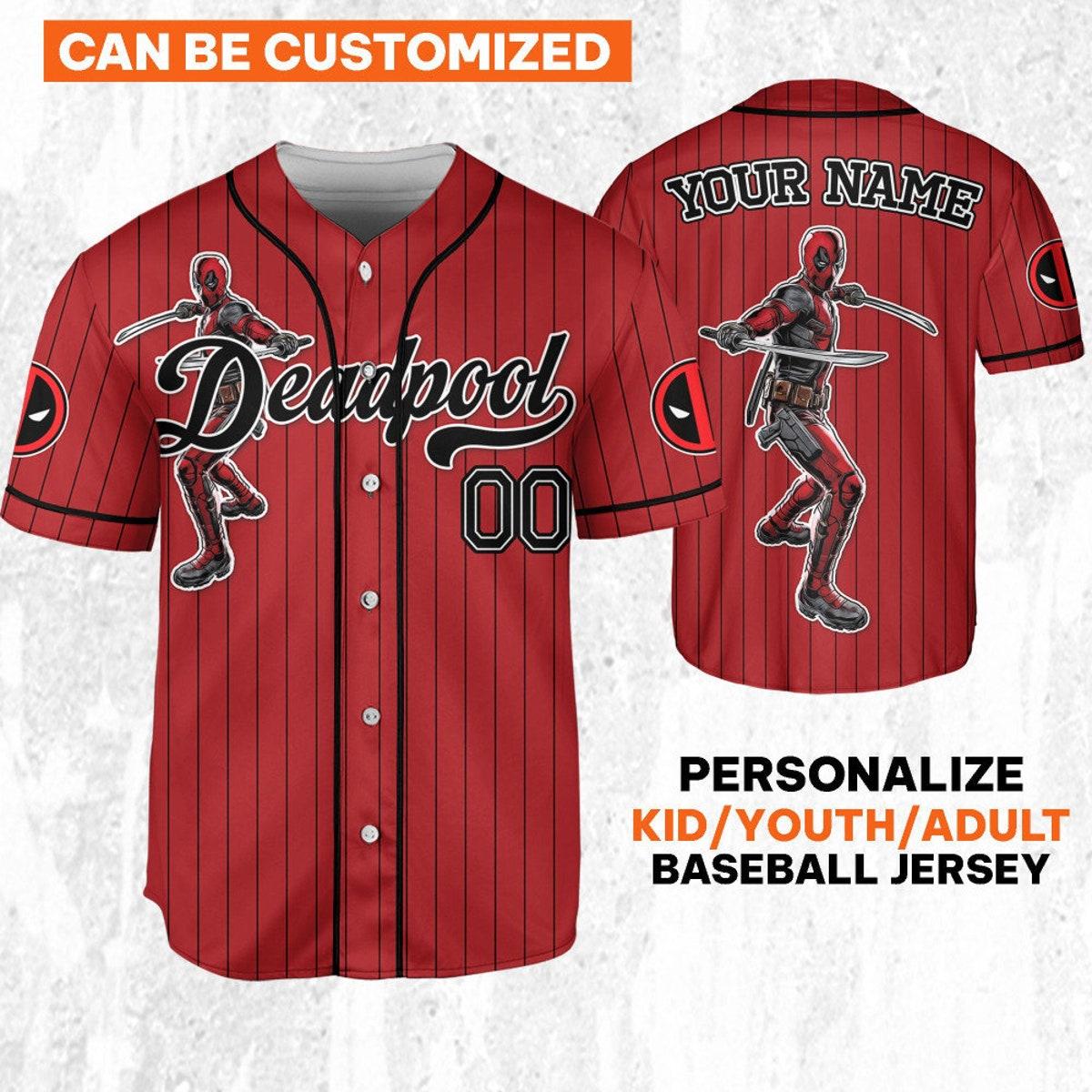 Custom Disney Wolverine And Deadpool Hero Sport Baseball Jersey 1