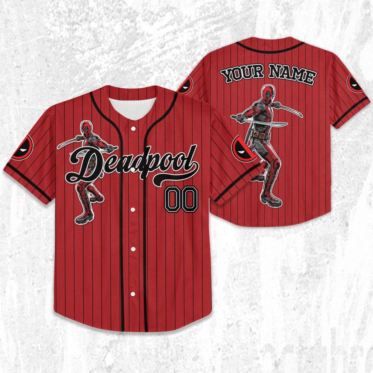 Custom Disney Wolverine And Deadpool Hero Sport Baseball Jersey 2