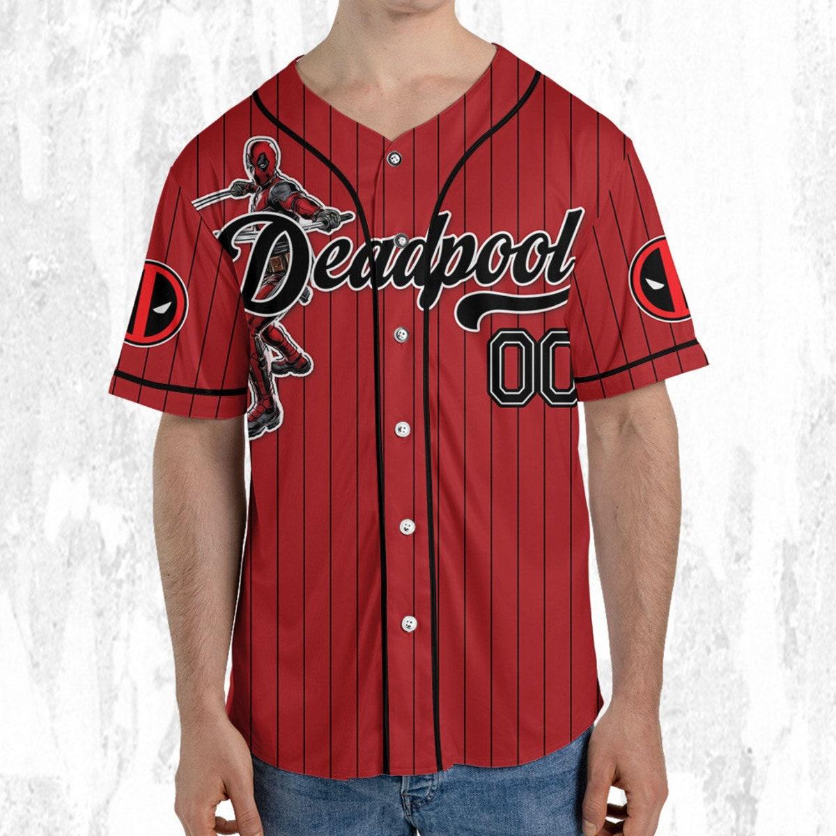 Custom Disney Wolverine And Deadpool Hero Sport Baseball Jersey 5