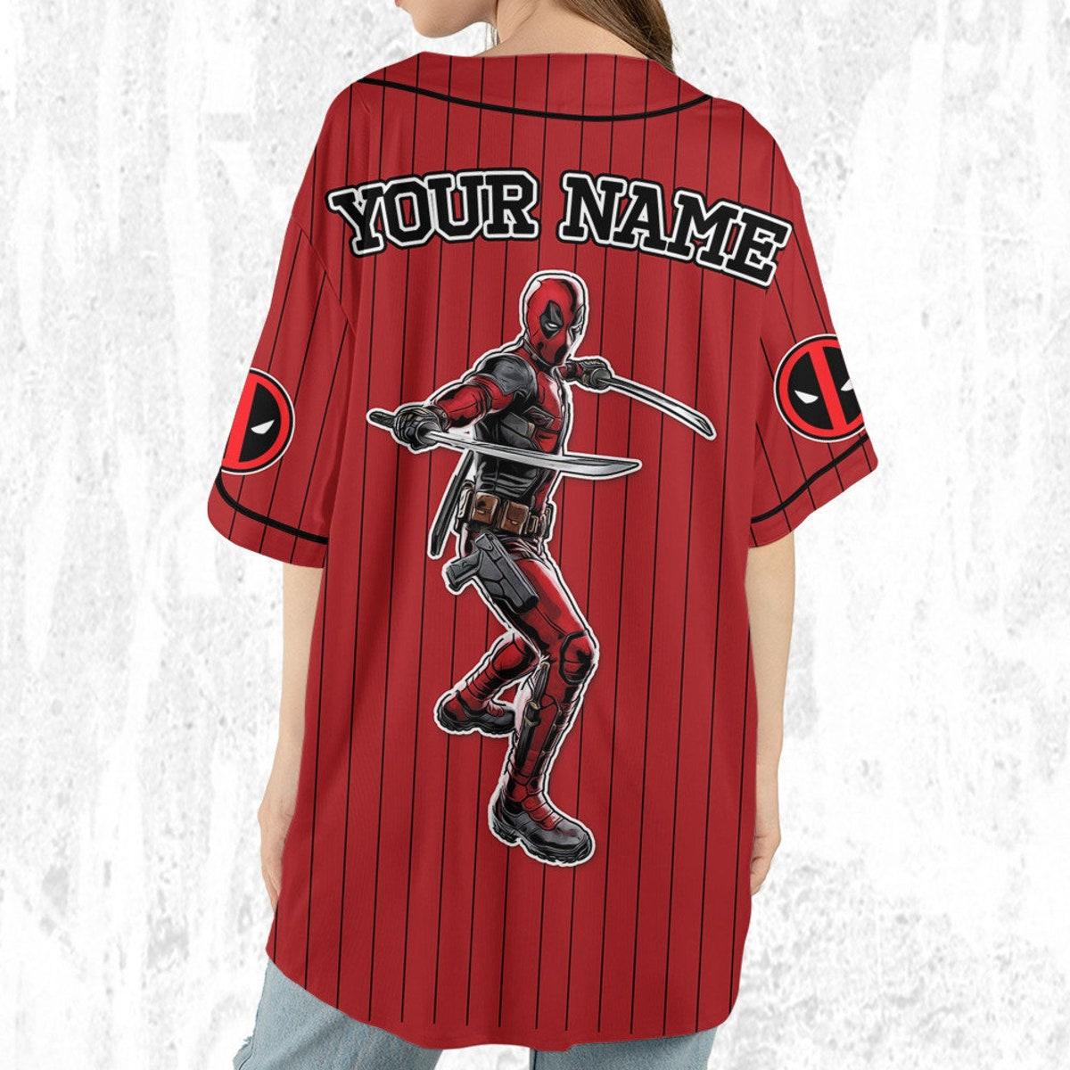 Custom Disney Wolverine And Deadpool Hero Sport Baseball Jersey 6