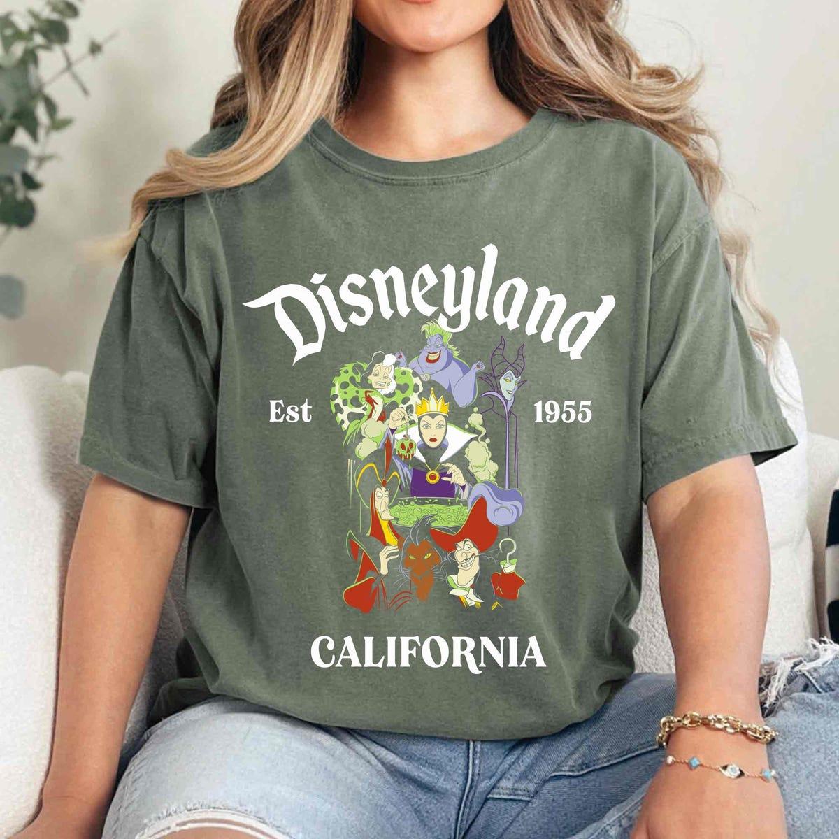 Custom Disneyland California 1955 Disney Villains Shirt 3