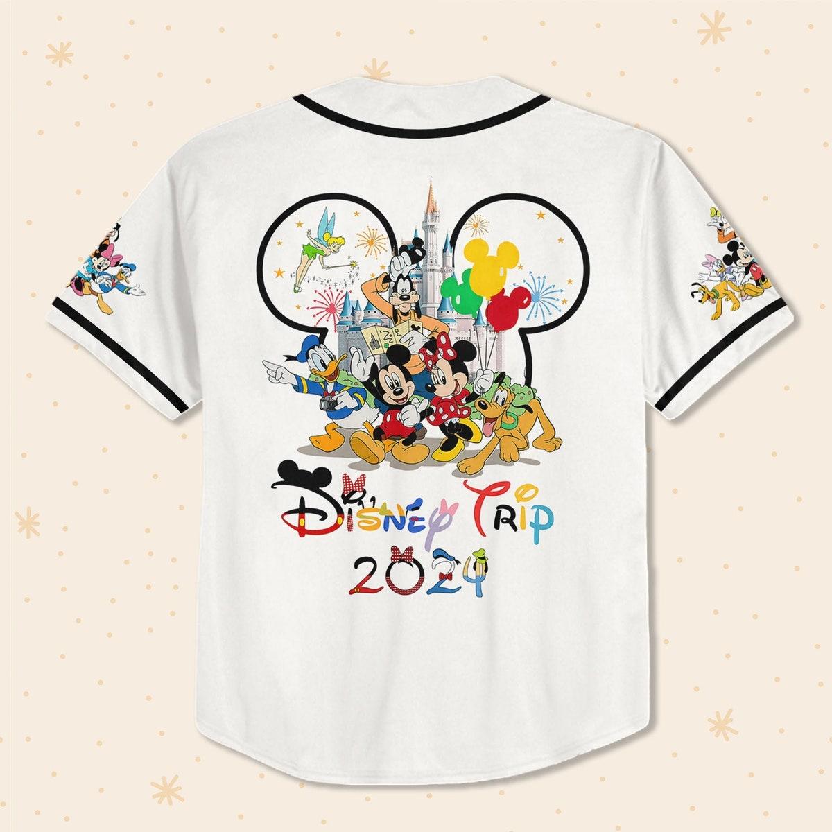 Custom Disneyland Disney Trip With Minnie Mouse 2024 Custom Baseball Jersey 3