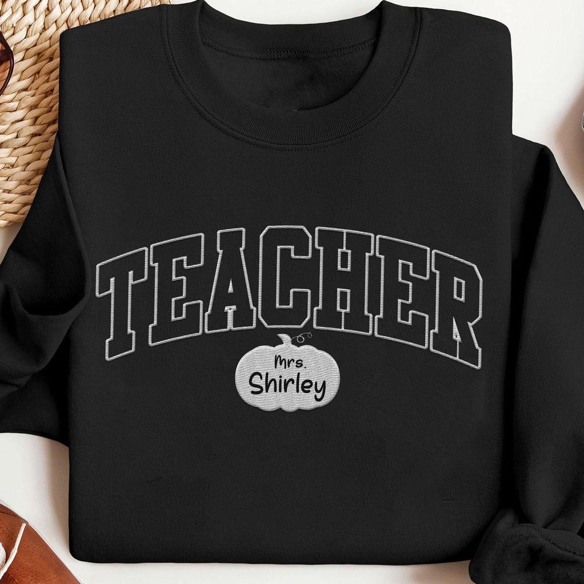 Custom Embroidered Halloween Teacher Sweatshirt 2