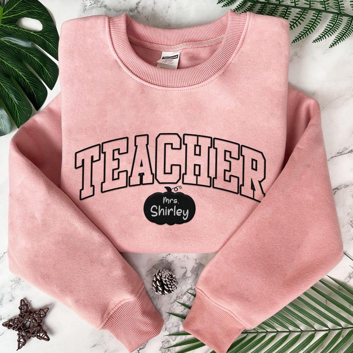 Custom Embroidered Halloween Teacher Sweatshirt 3