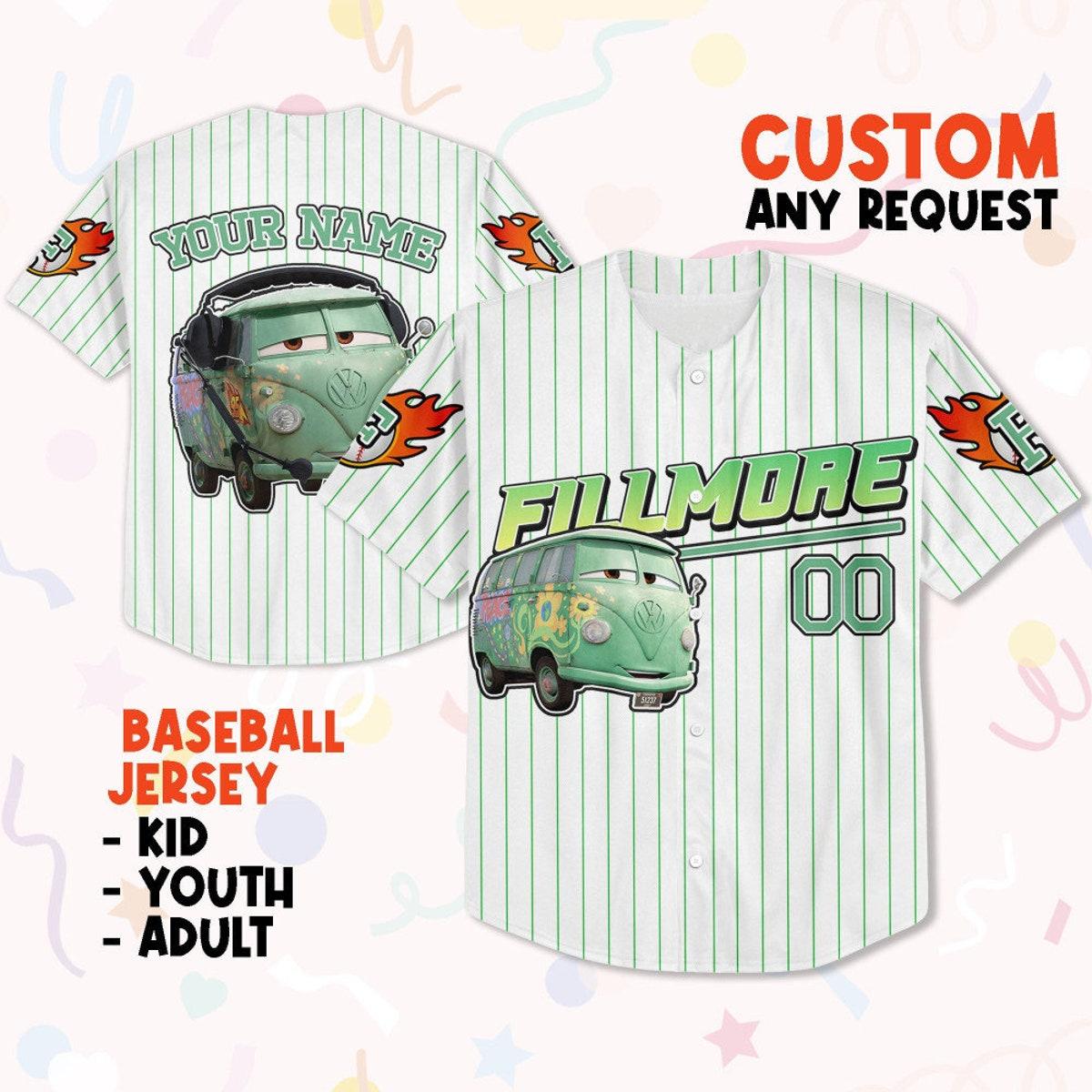 Custom Fillmor Green Lightning Mcqueen Baseball Jersey 1