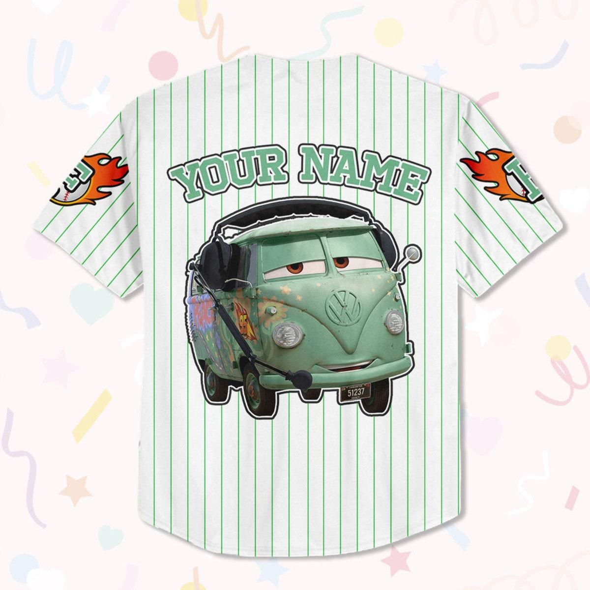 Custom Fillmor Green Lightning Mcqueen Baseball Jersey 3