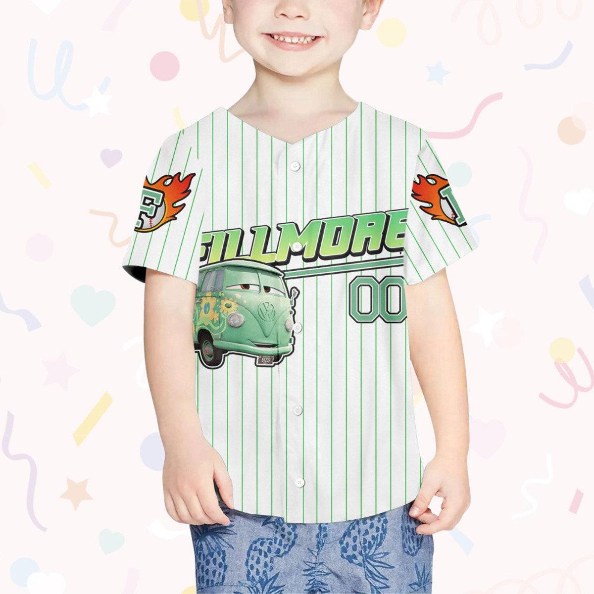 Custom Fillmor Green Lightning Mcqueen Baseball Jersey 4