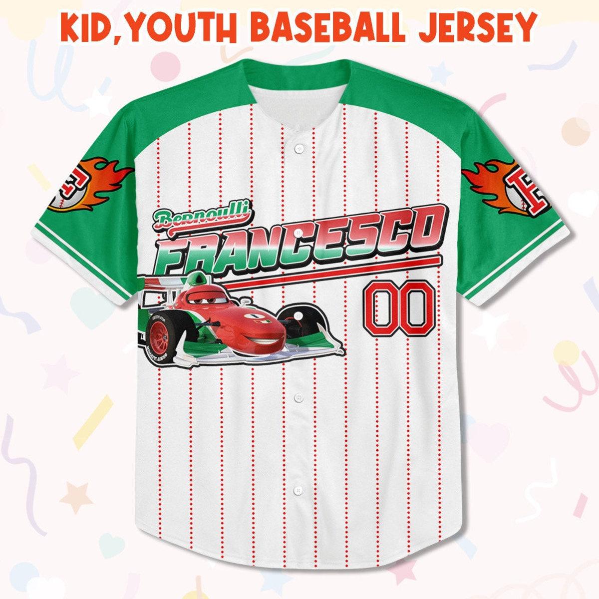 Custom Francesco Green Lightning Mcqueen Baseball Jersey 2