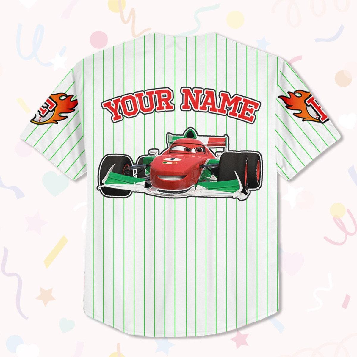 Custom Francesco Redgreen Lightning Mcqueen Baseball Jersey 3