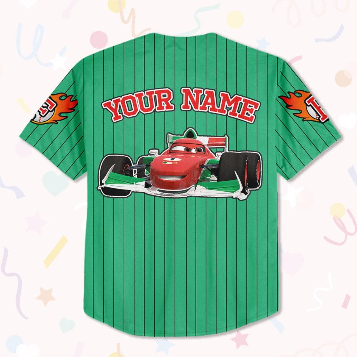 Custom Francesco Redgreen Lightning Mcqueen Baseball Jersey 3