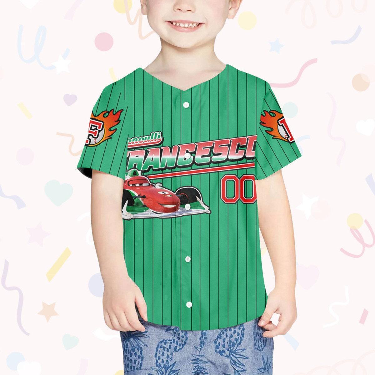 Custom Francesco Redgreen Lightning Mcqueen Baseball Jersey 4