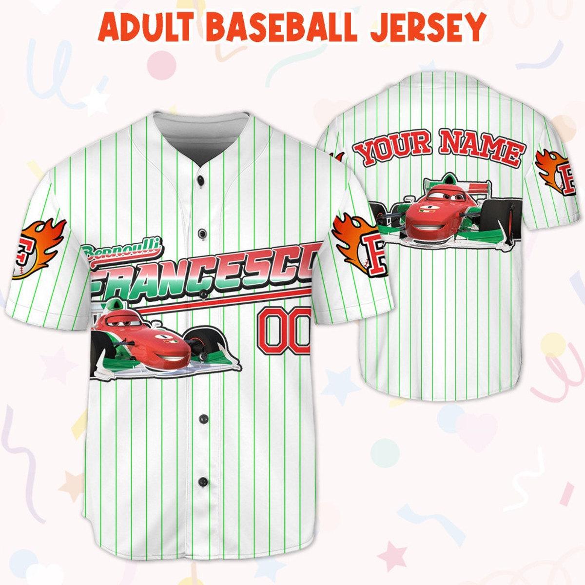 Custom Francesco Redgreen Lightning Mcqueen Baseball Jersey 5