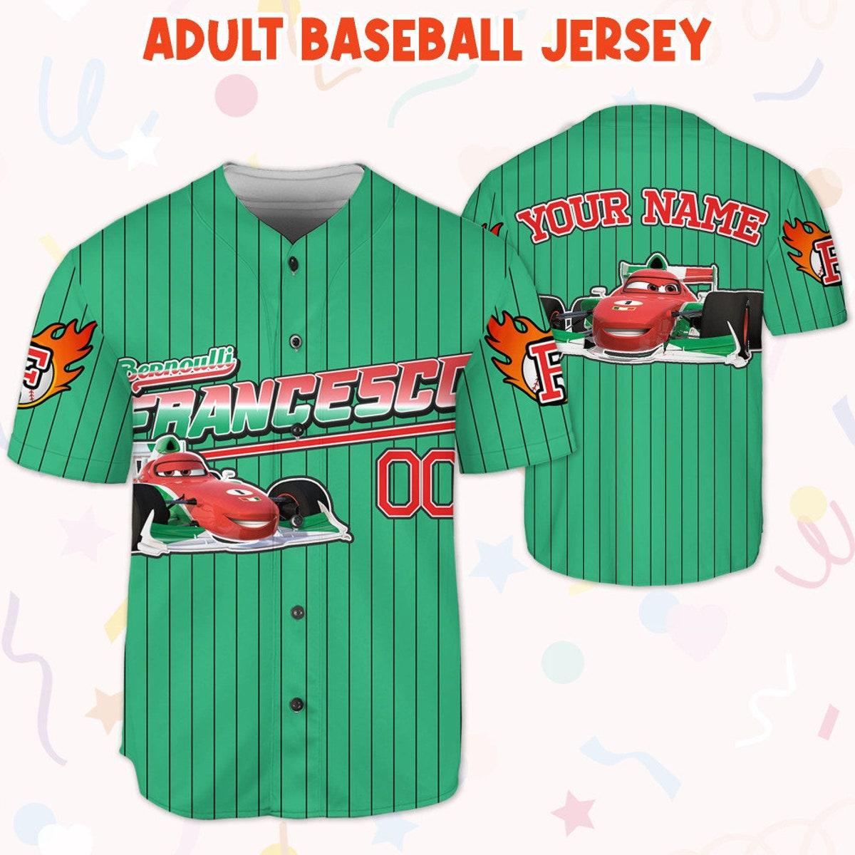 Custom Francesco Redgreen Lightning Mcqueen Baseball Jersey 5