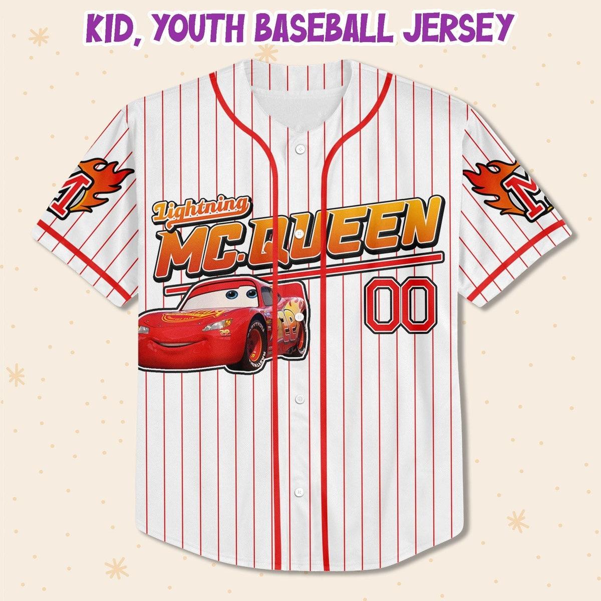 Custom Lightning Mcqueen Car Jersey Custom Text Baseball Jersey 2