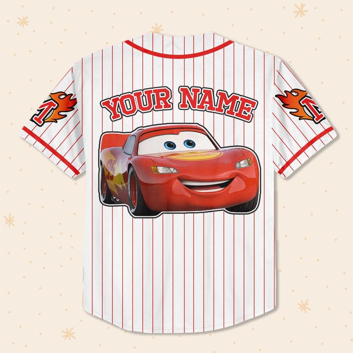 Custom Lightning Mcqueen Car Jersey Custom Text Baseball Jersey 3