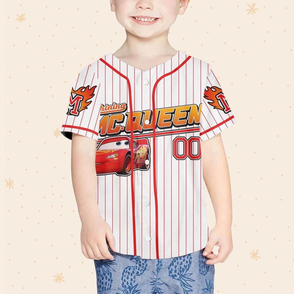 Custom Lightning Mcqueen Car Jersey Custom Text Baseball Jersey 4