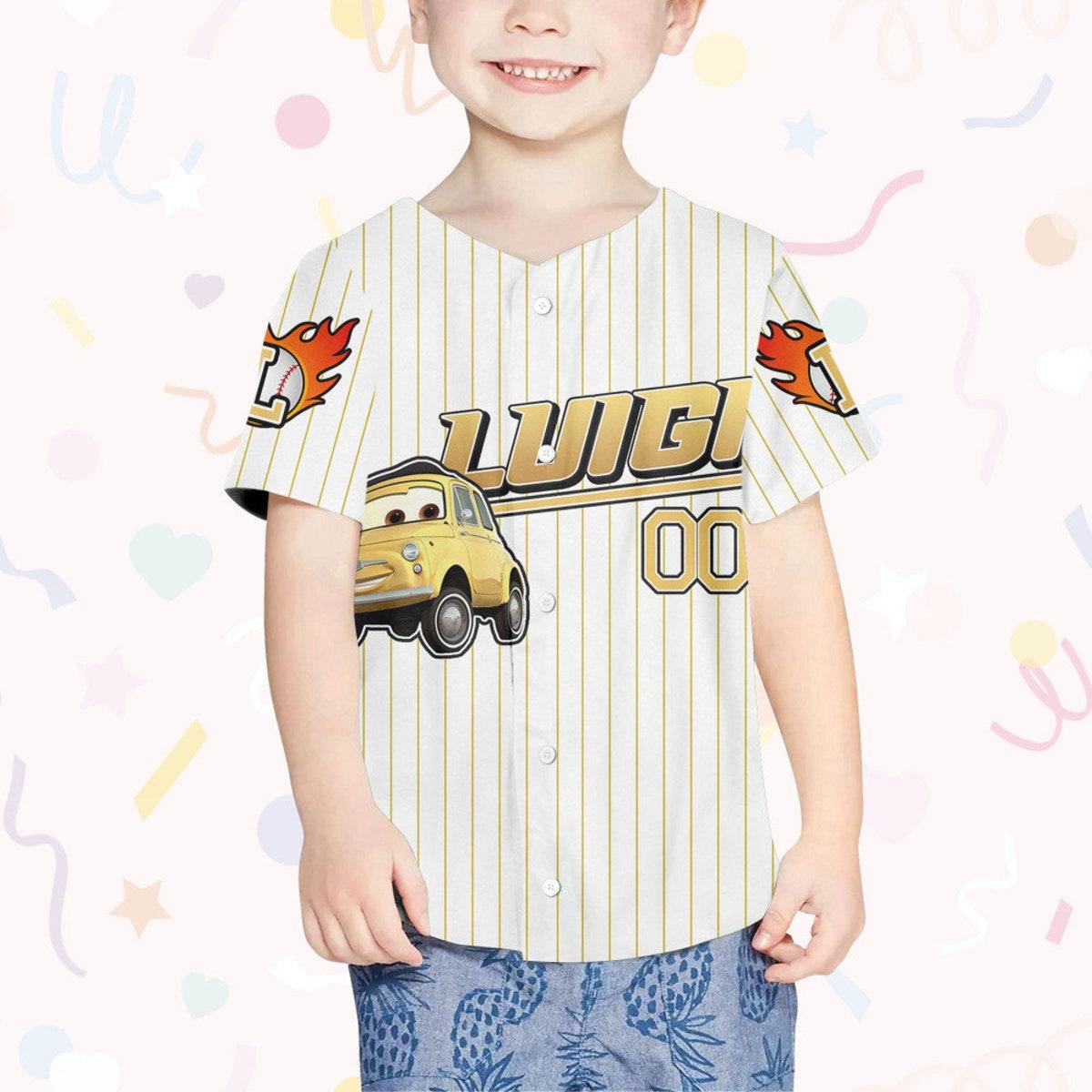 Custom Luigi Yellow Custom Text Baseball Jersey 4