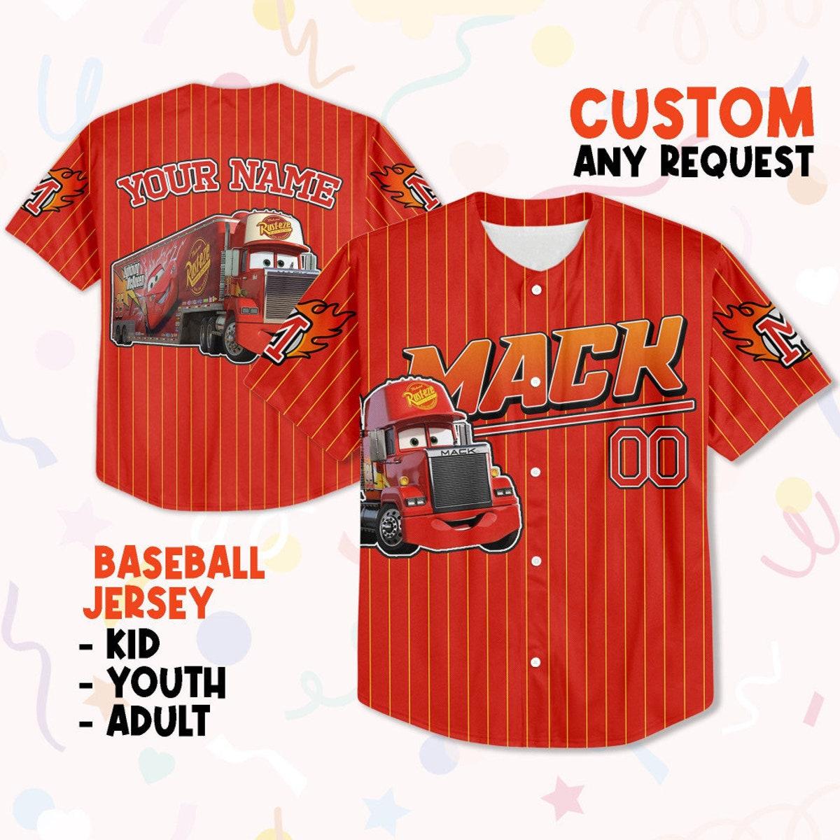 Custom Mack Red Lightning Mcqueen Baseball Jersey 1