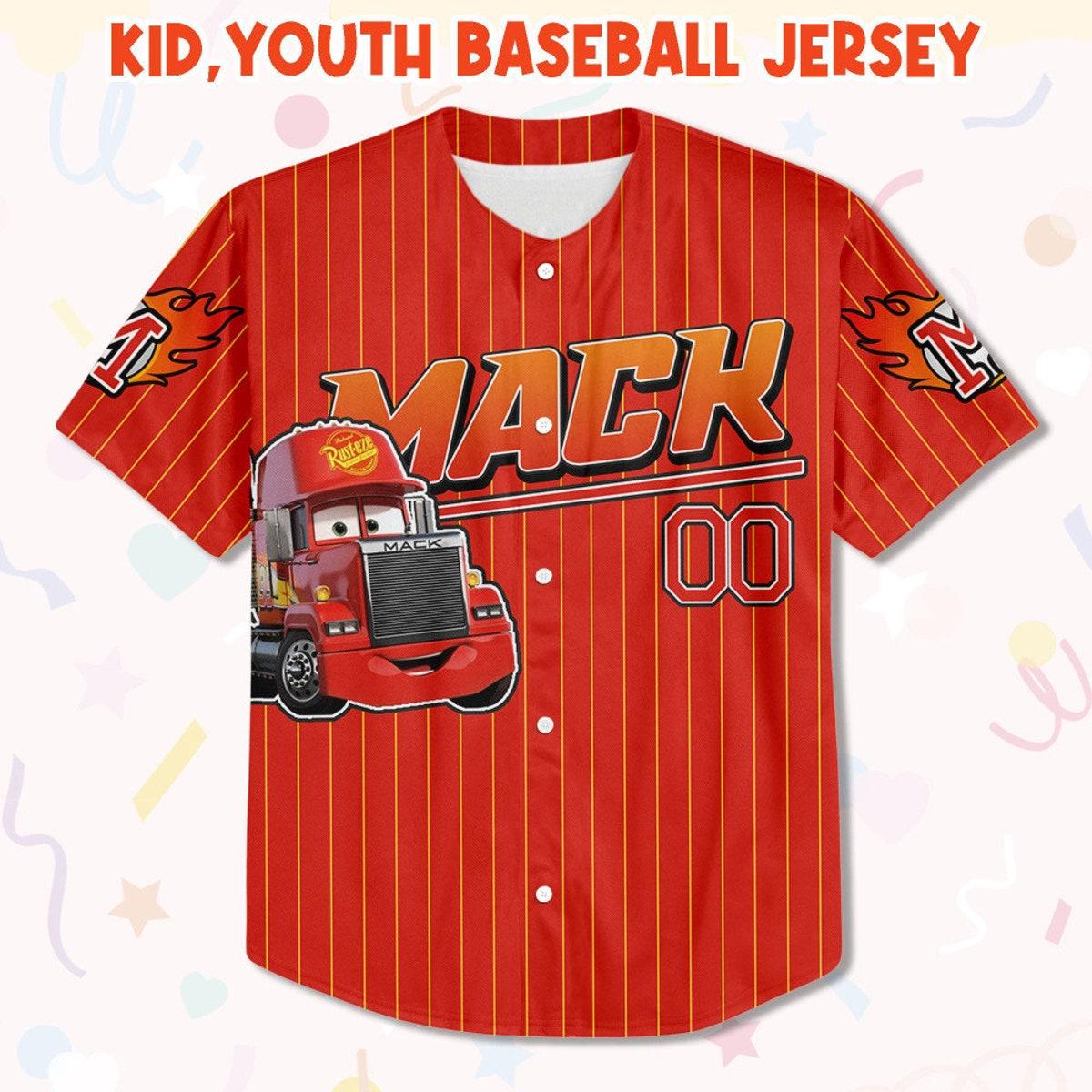 Custom Mack Red Lightning Mcqueen Baseball Jersey 2