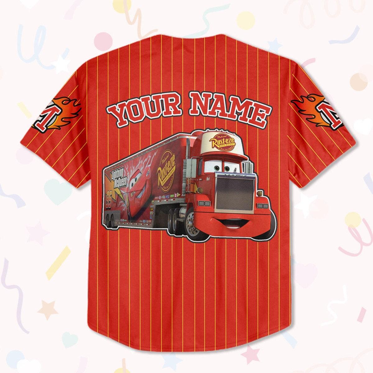 Custom Mack Red Lightning Mcqueen Baseball Jersey 3