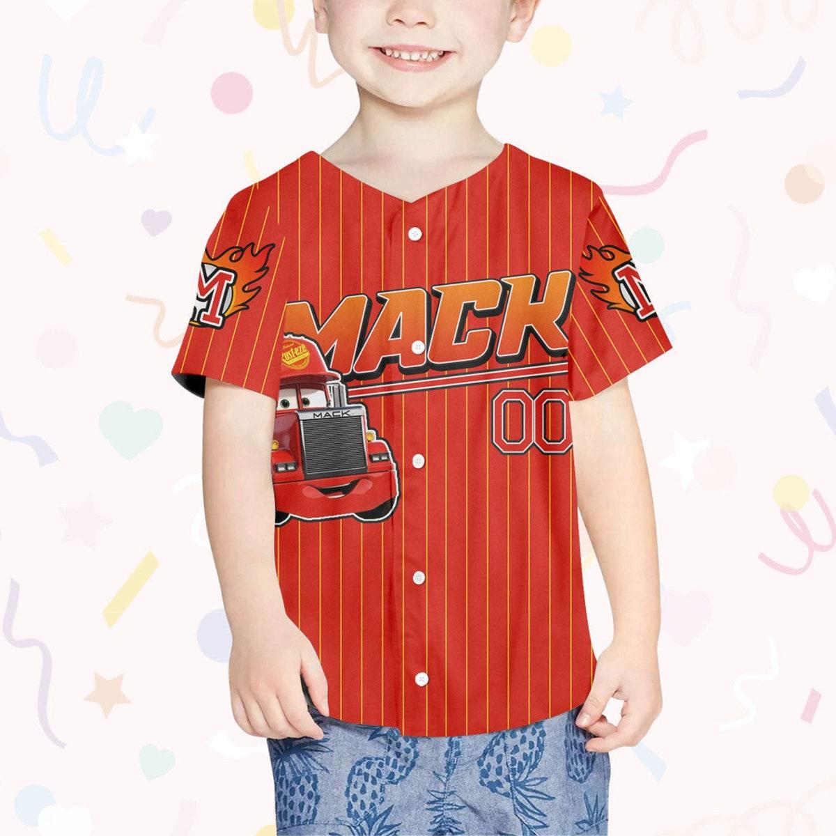 Custom Mack Red Lightning Mcqueen Baseball Jersey 4