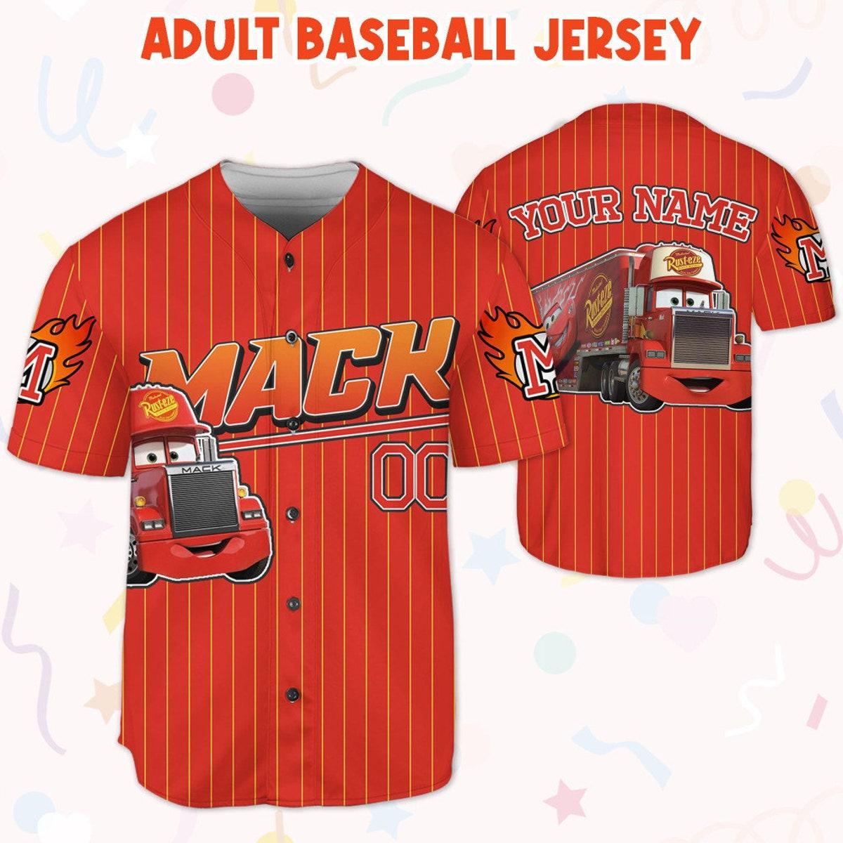 Custom Mack Red Lightning Mcqueen Baseball Jersey 5