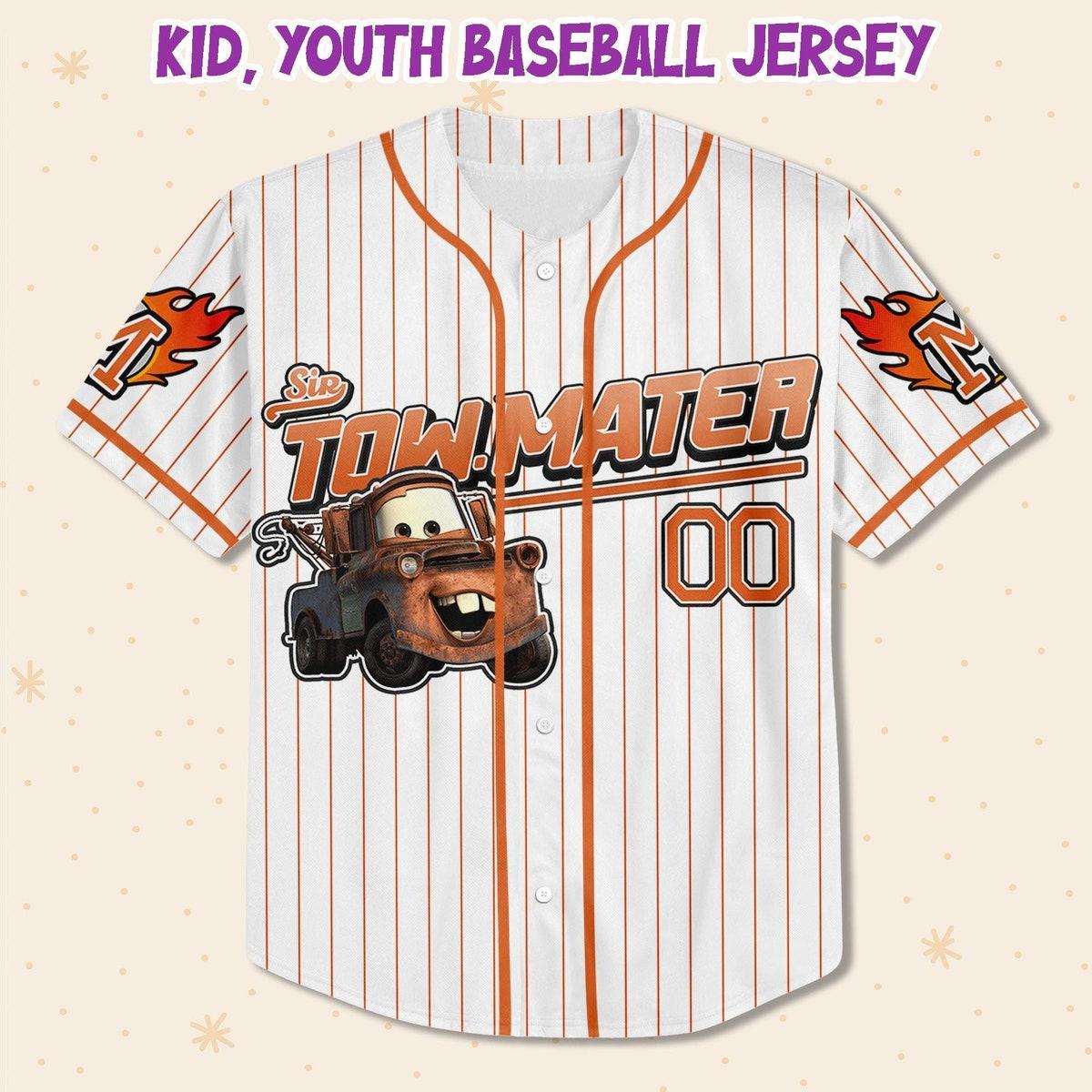 Custom Mater Car Orangecustom Text Baseball Jersey 2